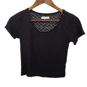 Aeropostale Black Lace Back Scoop Neck Crop Top Womens Medium